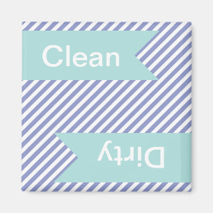Violet Striped Clean - Dirty Dishwasmachine Magnet Magneet