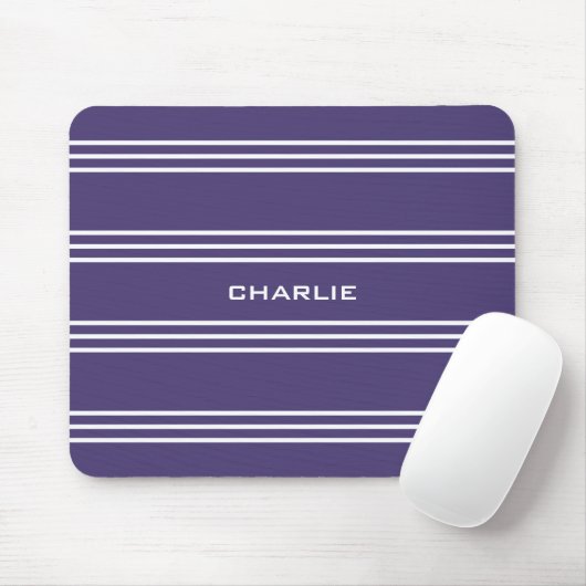 Violet Stripes aangepast monogram mousepad Muismat (Met muis)