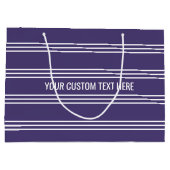 Violet Stripes aangepaste tekstcadeautas Large Cadeautasje (Achterkant)