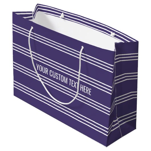 Violet Stripes aangepaste tekstcadeautas Large Cadeautasje (Achterkant Gekanteld)