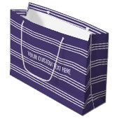 Violet Stripes aangepaste tekstcadeautas Large Cadeautasje (Voorkant Gekanteld)