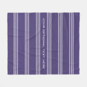 Violet Stripes aangepaste tekstdekens Fleece Deken (Voorkant (Horizontaal))