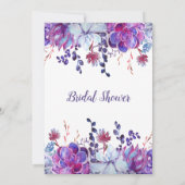 Violet Succulent Foliage Bridal Shower Invitation (Dos)