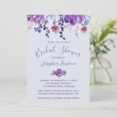 Violet Succulents Invitation à la douche nuptiale (Debout devant)