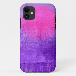 Violet Sunset Abstract schilderen iPhone 11 Hoesje