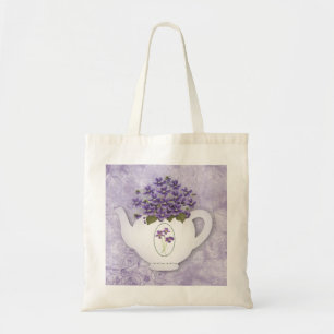 Violet Teapot Canvas tas