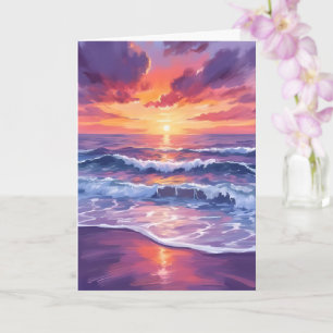 Violet Tide   Paarse Zonsondergang Geschilderde Oc Kaart