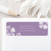 Violet Tropical Aquarelle Fleurs Étiquettes de adr (En situation)