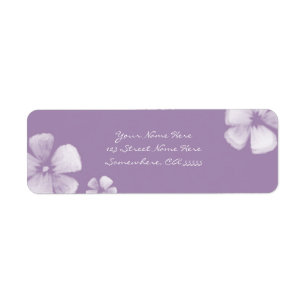 Violet Tropische Waterverf Bloemen Adresetiketten Etiket