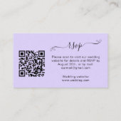 Violet trouwreactie website QR code RSVP Informatiekaartje (Achterkant)