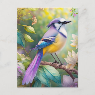 Violet Tufted Jay Fantasy Bird Briefkaart