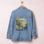 Violet Tufted Jay Fantasy Bird Denim Jacket (Hangar)