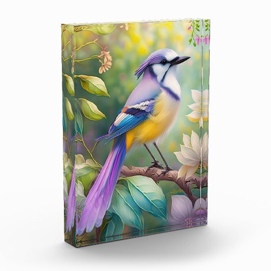 Violet Tufted Jay Fantasy Bird Fotoblokken (Links)
