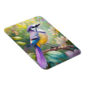 Violet Tufted Jay Fantasy Bird Magneet (Rechterzijde)