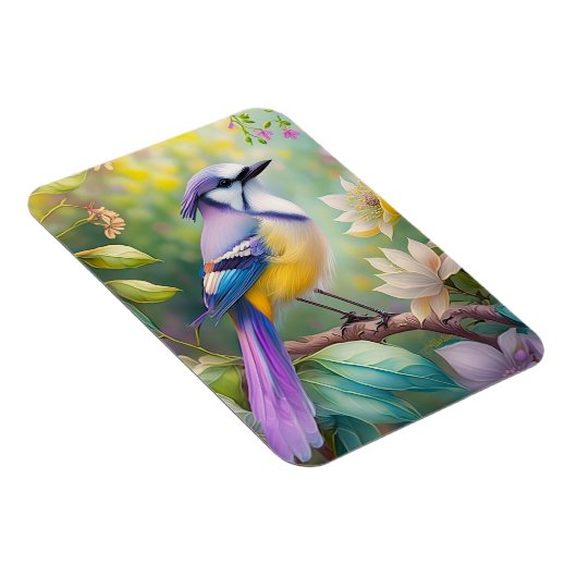 Violet Tufted Jay Fantasy Bird Magneet (Rechterzijde)