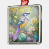 Violet Tufted Jay Fantasy Bird Metalen Ornament (Links)