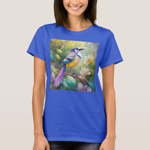 Violet Tufted Jay Fantasy Bird T-shirt