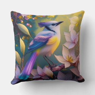 Violet Tufted Yellow Breasted Fantasy Bird Kussen