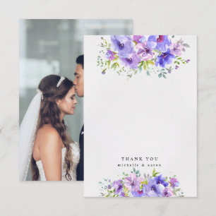 violet tuin bloemrijke foto bedankkaart