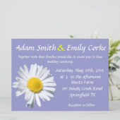 Violet Tulip Daisy Faire-part de mariage (Debout devant)