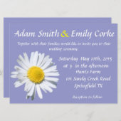 Violet Tulip Daisy Faire-part de mariage (Devant / Derrière)