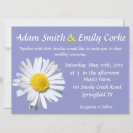 Violet Tulip Daisy Wedding Kaart