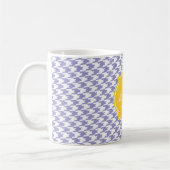 Violet Tulip Houndstooth Monogram Mok (Links)