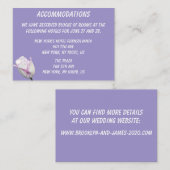 Violet Tulip Wedding Accommodations Visitekaartjes Informatiekaartje (Voorkant / Achterkant)