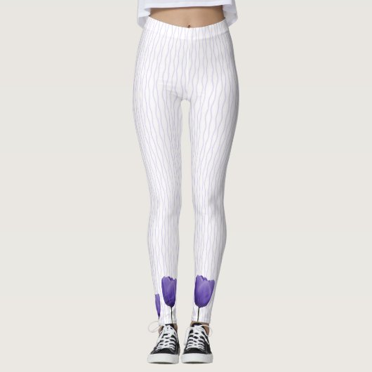 Violet Tulpen Leggings (Voorkant)