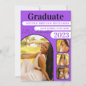 Violet Typografie Foto Afstuderen Aankondiging (Voorkant)