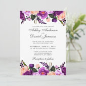 Violet Ultra Pourpre | Faire-Part de Mariage Flora (Debout devant)