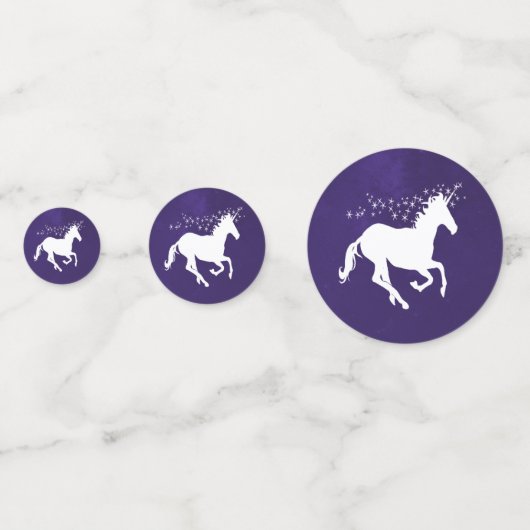 Violet Unicorn Mariage table Confetti (Devant)