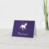 Violet Unicorn Weddenschap Bedankt kaarten (Voorkant)