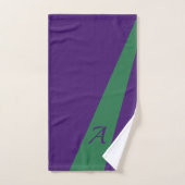 violet vert moderne élégant chic audacieux monogra (Serviette à main)