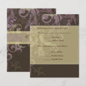Violet Victoria Mariage damassé RSVP (Devant / Derrière)