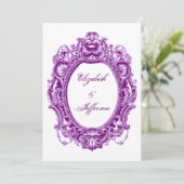 Violet Vintage cadre mariage invitations (Debout devant)