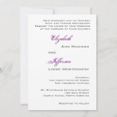 Violet Vintage cadre mariage invitations (Dos)