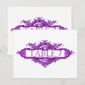 Violet Vintage Mariage Numéro de table de réceptio (Devant / Derrière)