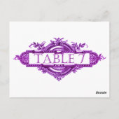 Violet Vintage Mariage Numéro de table de réceptio (Dos)