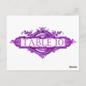 Violet Vintage Mariage Numéro de table de réceptio (Dos)
