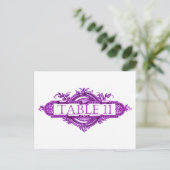 Violet Vintage Mariage Numéro de table de réceptio (Debout devant)