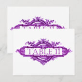 Violet Vintage Mariage Numéro de table de réceptio (Devant / Derrière)