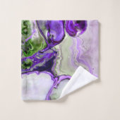 Violet violet Abstrait Art Fluid Marbre (Gant de toilette)