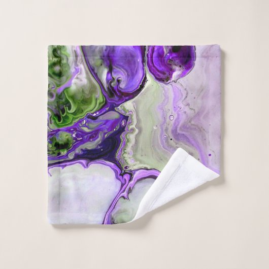Violet violet Abstrait Art Fluid Marbre (Gant de toilette)