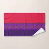 Violet, Violet et Rouge Cerise Mandala Moderne (Serviette à main)