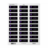 Violet violet étiquette de adresse (Feuille entière)