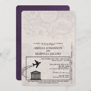 Violet Violet Faire-part de mariage de passeport d