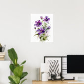Violet violet Fleurs Art Imprimer Poster (Bureau à domicile)