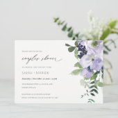 Violet Violet Floral Couples Feuilles Invitation d (Debout devant)