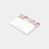 Violet Violet floral personnalisé Post-it Notes (Incliné)